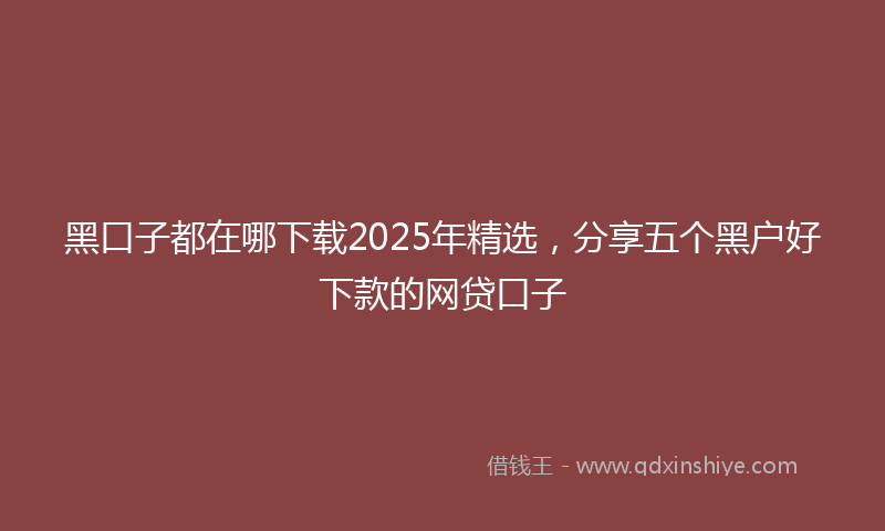 黑口子都在哪下载2025年精选，分享五个黑户好下款的网贷口子