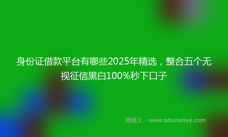 身份证借款平台有哪些2025年精选，整合五个无视征信黑白100%秒下口子