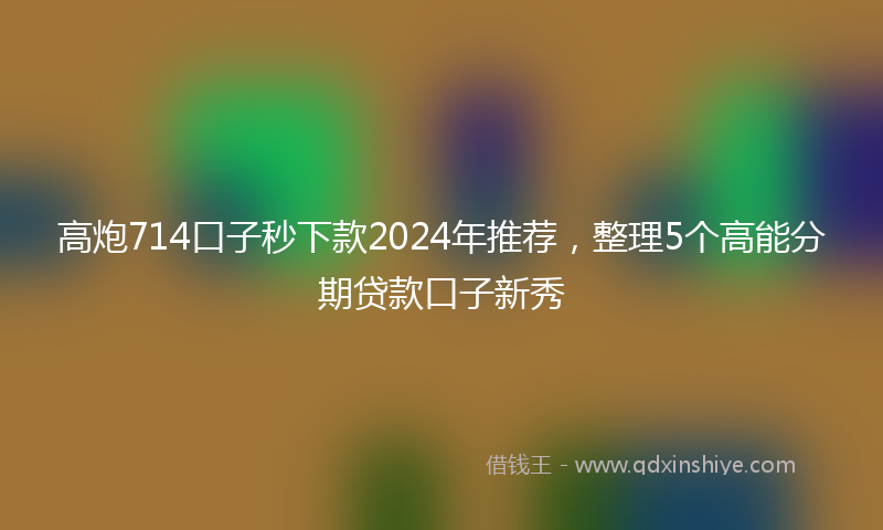 高炮714口子秒下款2024年推荐，整理5个高能分期贷款口子新秀