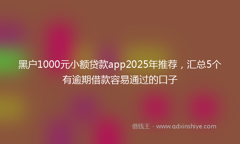 黑户1000元小额贷款app2025年推荐，汇总5个有逾期借款容易通过的口子