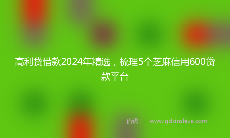 高利贷借款2024年精选，梳理5个芝麻信用600贷款平台