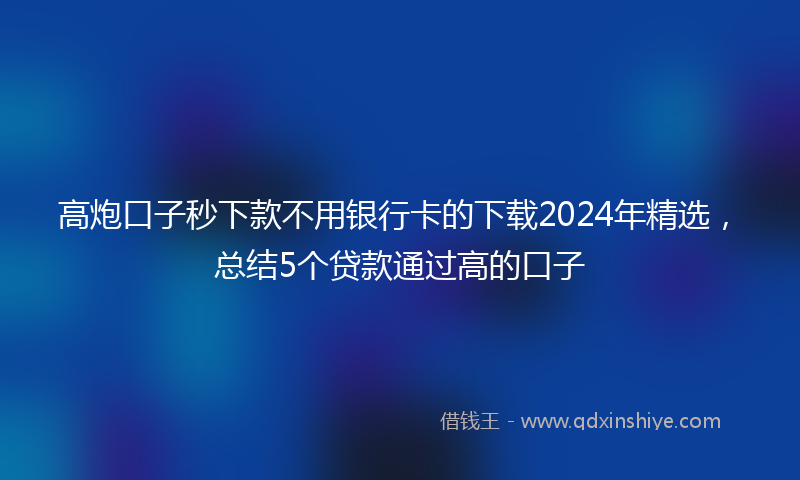 高炮口子秒下款不用银行卡的下载2024年精选，总结5个贷款通过高的口子