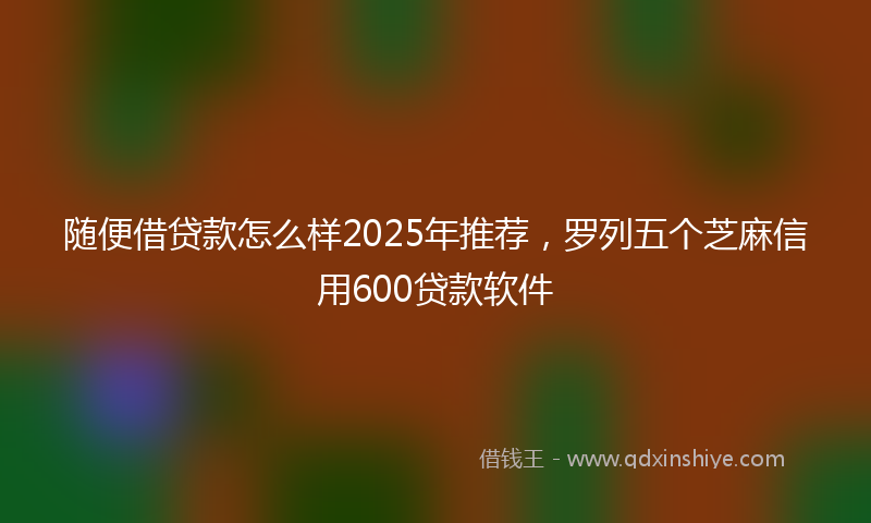 随便借贷款怎么样2025年推荐，罗列五个芝麻信用600贷款软件