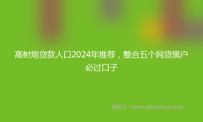 高射炮贷款人口2024年推荐，整合五个网贷黑户必过口子