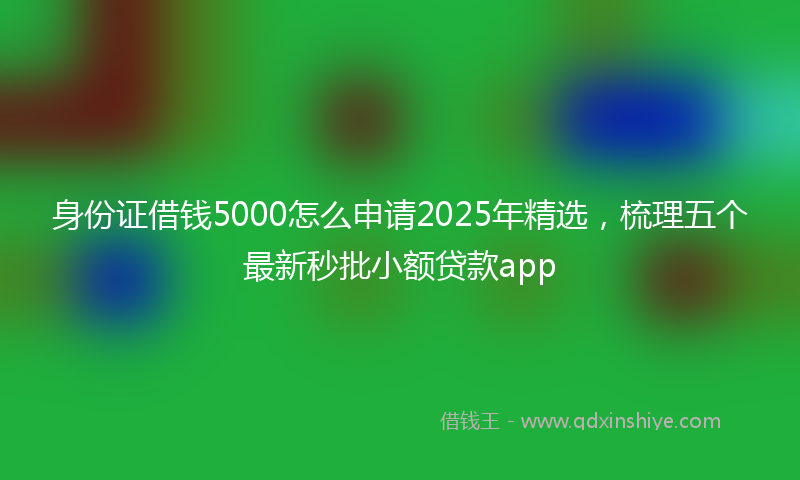身份证借钱5000怎么申请2025年精选，梳理五个最新秒批小额贷款app