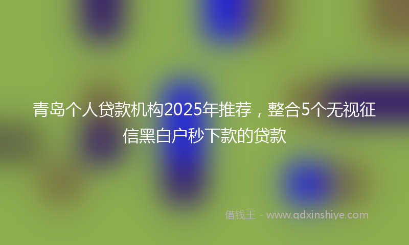 青岛个人贷款机构2025年推荐，整合5个无视征信黑白户秒下款的贷款
