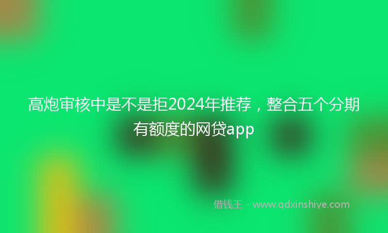 高炮审核中是不是拒2024年推荐，整合五个分期有额度的网贷app