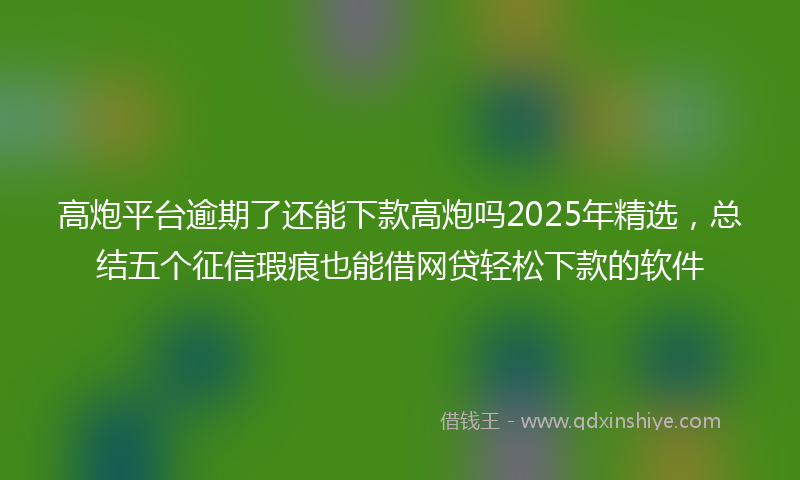 高炮平台逾期了还能下款高炮吗2025年精选，总结五个征信瑕疵也能借网贷轻松下款的软件