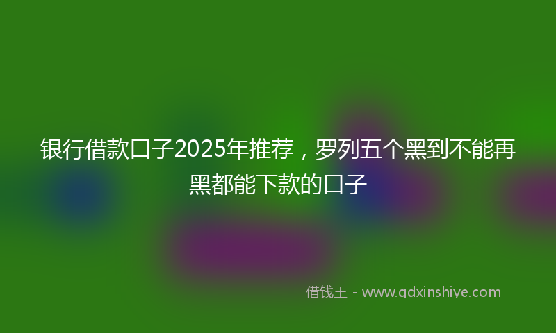 银行借款口子2025年推荐，罗列五个黑到不能再黑都能下款的口子