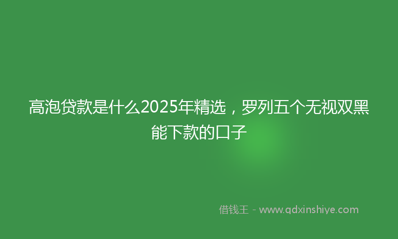 高泡贷款是什么2025年精选，罗列五个无视双黑能下款的口子