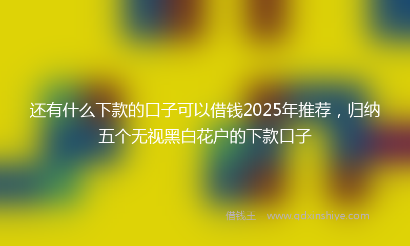还有什么下款的口子可以借钱2025年推荐，归纳五个无视黑白花户的下款口子