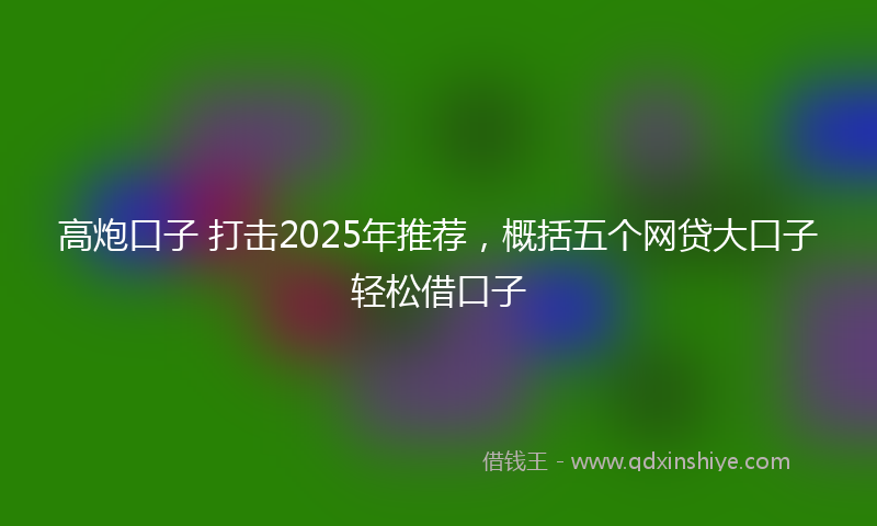 高炮口子 打击2025年推荐，概括五个网贷大口子轻松借口子