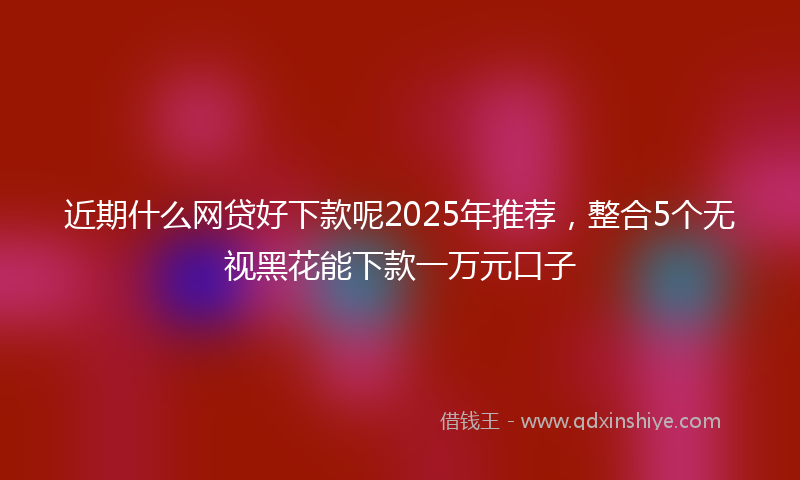 近期什么网贷好下款呢2025年推荐，整合5个无视黑花能下款一万元口子