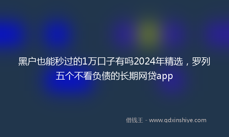 黑户也能秒过的1万口子有吗2024年精选，罗列五个不看负债的长期网贷app