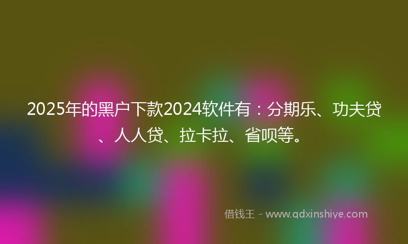 2025年的黑户下款2024软件有：分期乐、功夫贷、人人贷、拉卡拉、省呗等。