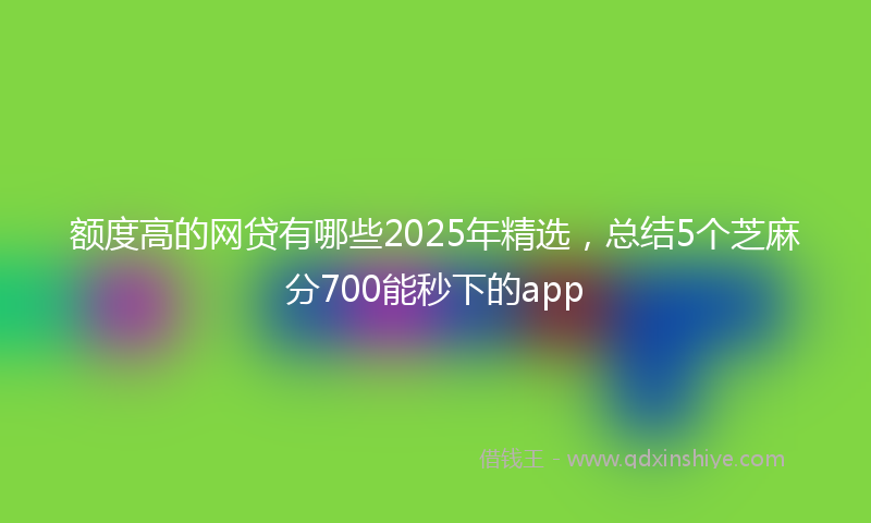 额度高的网贷有哪些2025年精选，总结5个芝麻分700能秒下的app