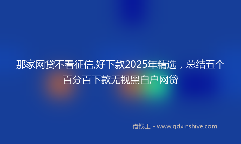 那家网贷不看征信,好下款2025年精选，总结五个百分百下款无视黑白户网贷