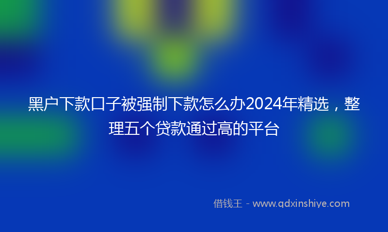 黑户下款口子被强制下款怎么办2024年精选，整理五个贷款通过高的平台