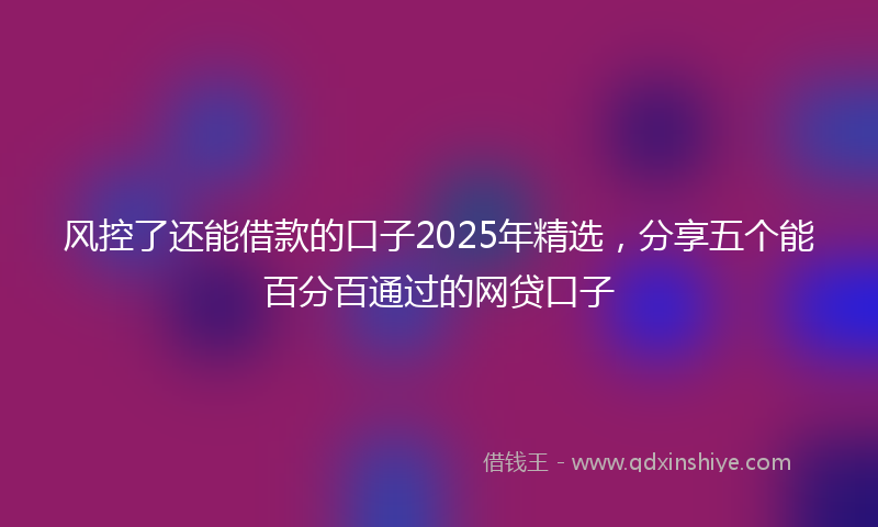 风控了还能借款的口子2025年精选，分享五个能百分百通过的网贷口子