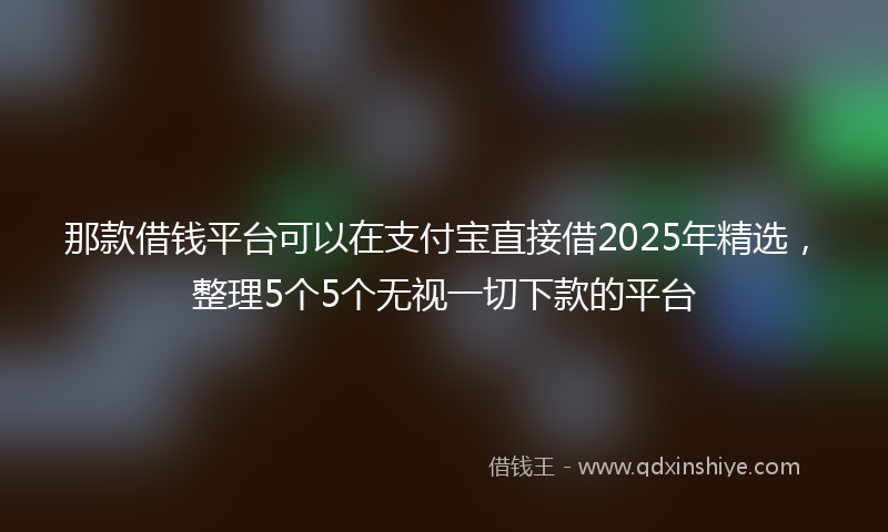 那款借钱平台可以在支付宝直接借2025年精选，整理5个5个无视一切下款的平台