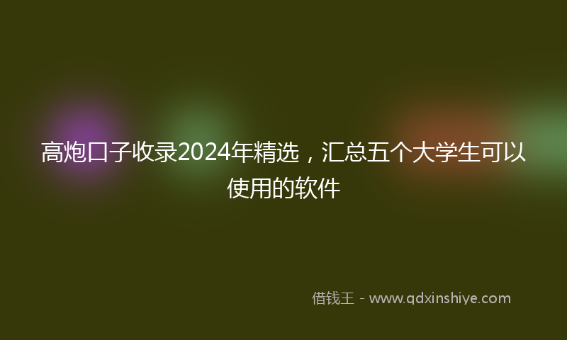 高炮口子收录2024年精选，汇总五个大学生可以使用的软件