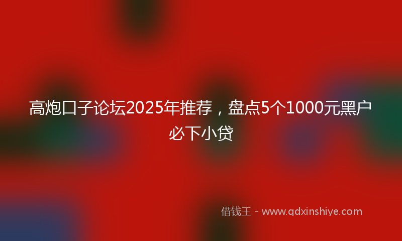 高炮口子论坛2025年推荐，盘点5个1000元黑户必下小贷