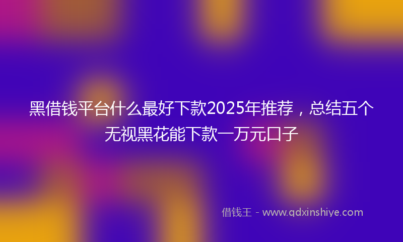 黑借钱平台什么最好下款2025年推荐，总结五个无视黑花能下款一万元口子