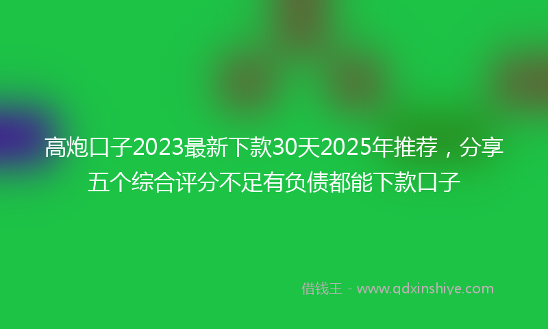 高炮口子2023最新下款30天2025年推荐，分享五个综合评分不足有负债都能下款口子