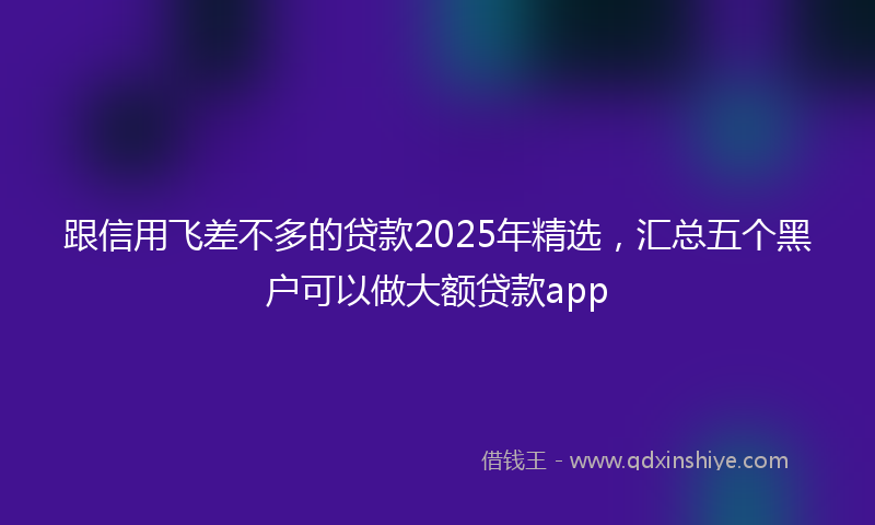 跟信用飞差不多的贷款2025年精选，汇总五个黑户可以做大额贷款app