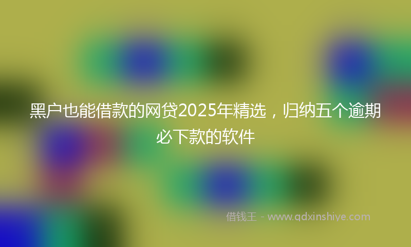 黑户也能借款的网贷2025年精选，归纳五个逾期必下款的软件