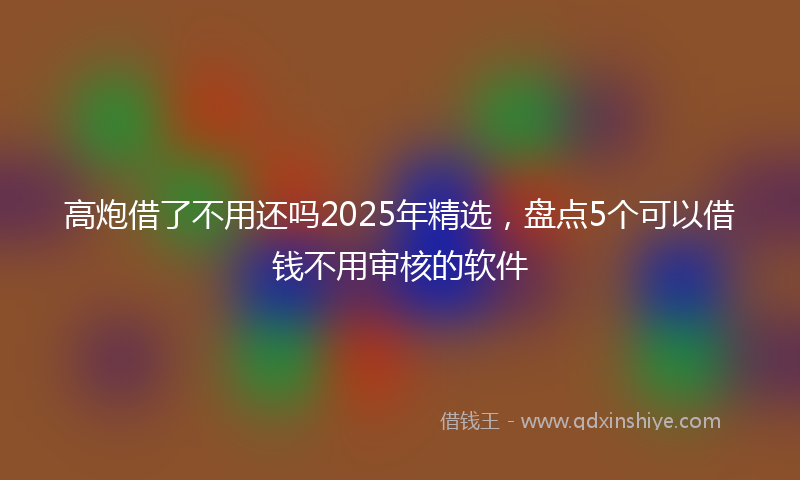 高炮借了不用还吗2025年精选，盘点5个可以借钱不用审核的软件
