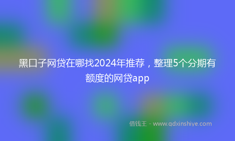 黑口子网贷在哪找2024年推荐，整理5个分期有额度的网贷app
