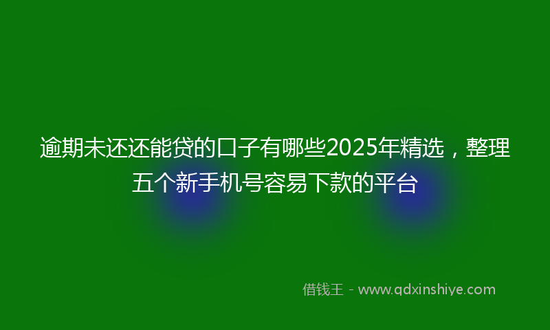 逾期未还还能贷的口子有哪些2025年精选，整理五个新手机号容易下款的平台