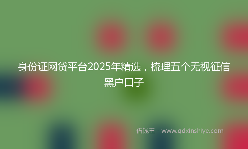 身份证网贷平台2025年精选，梳理五个无视征信黑户口子