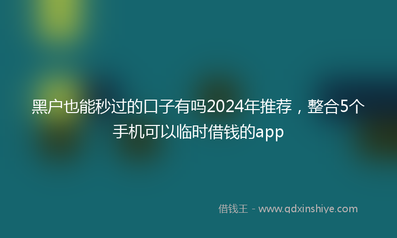黑户也能秒过的口子有吗2024年推荐，整合5个手机可以临时借钱的app