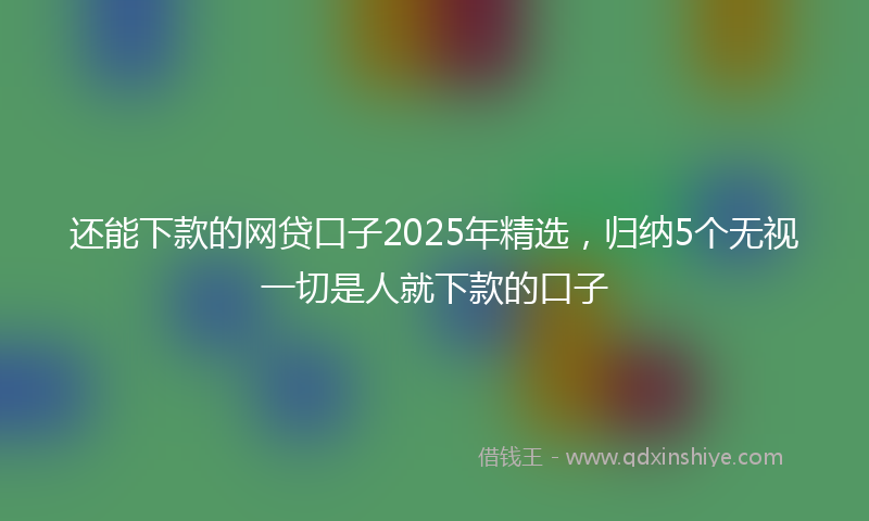还能下款的网贷口子2025年精选，归纳5个无视一切是人就下款的口子