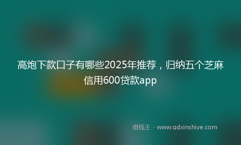 高炮下款口子有哪些2025年推荐，归纳五个芝麻信用600贷款app