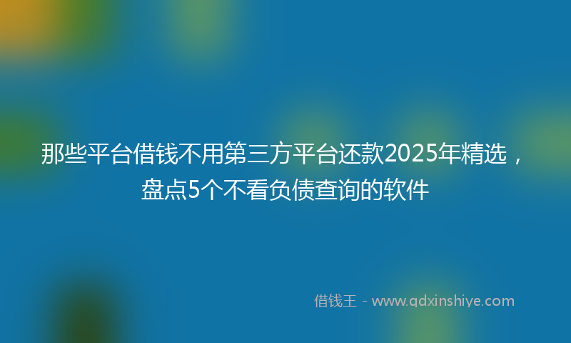 那些平台借钱不用第三方平台还款2025年精选，盘点5个不看负债查询的软件