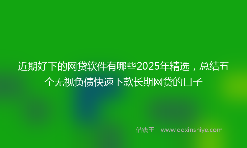 近期好下的网贷软件有哪些2025年精选，总结五个无视负债快速下款长期网贷的口子