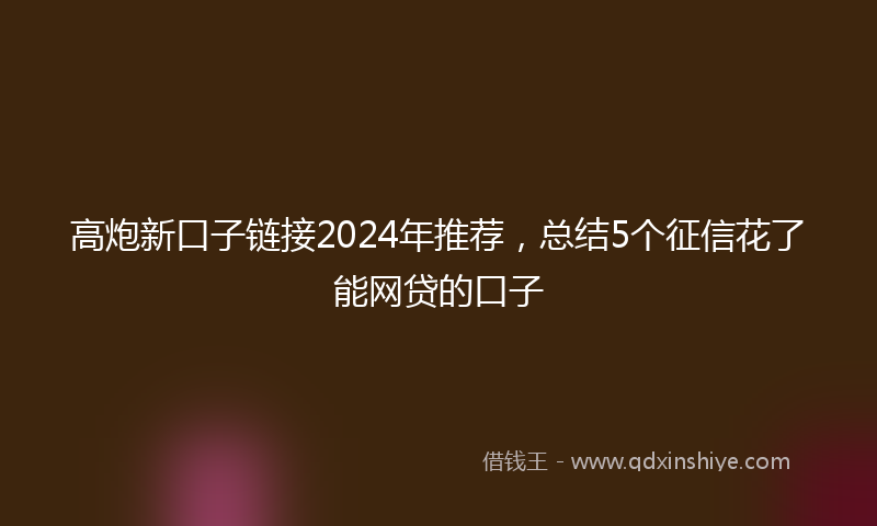 高炮新口子链接2024年推荐，总结5个征信花了能网贷的口子