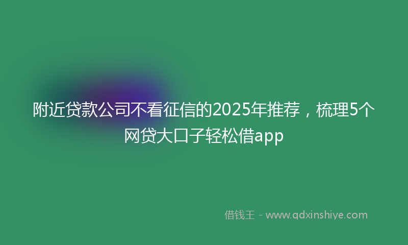 附近贷款公司不看征信的2025年推荐，梳理5个网贷大口子轻松借app