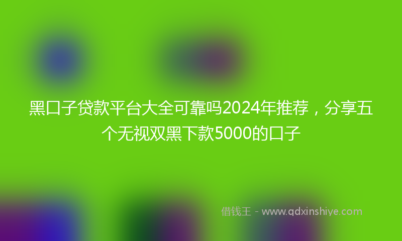 黑口子贷款平台大全可靠吗2024年推荐，分享五个无视双黑下款5000的口子