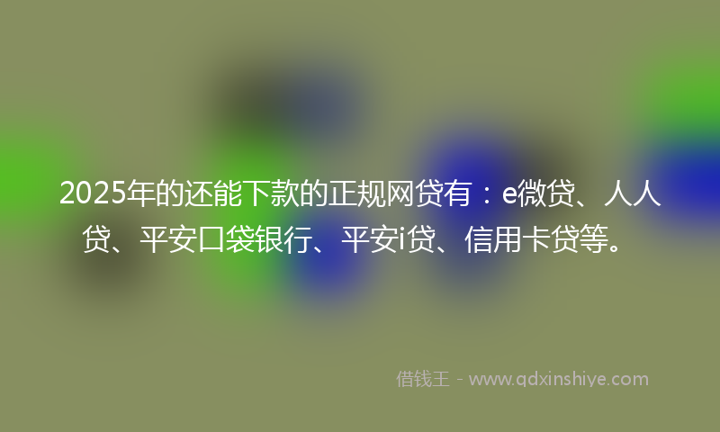 2025年的还能下款的正规网贷有：e微贷、人人贷、平安口袋银行、平安i贷、信用卡贷等。