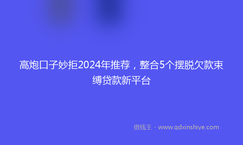 高炮口子妙拒2024年推荐，整合5个摆脱欠款束缚贷款新平台