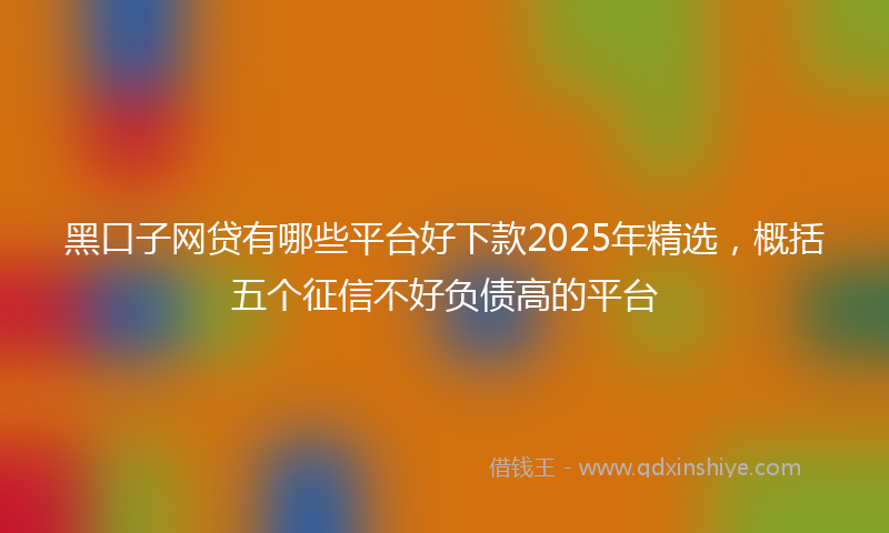 黑口子网贷有哪些平台好下款2025年精选，概括五个征信不好负债高的平台