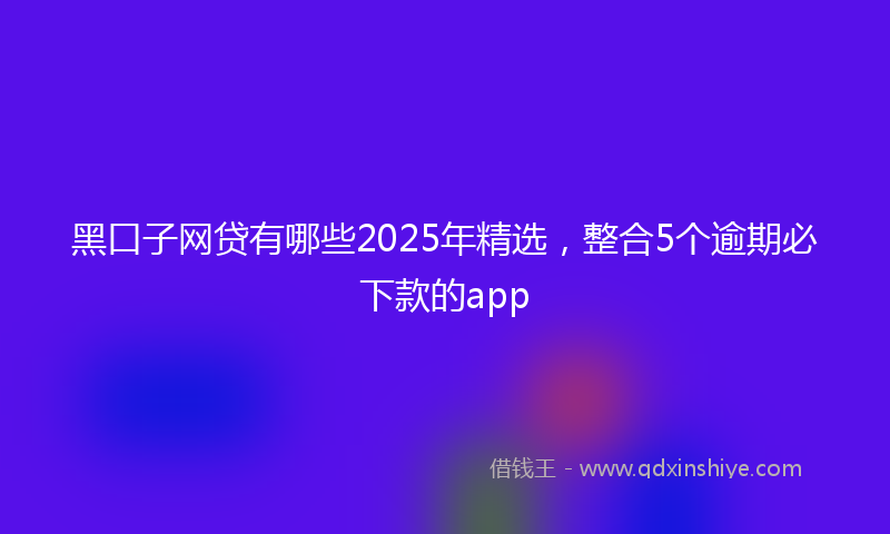 黑口子网贷有哪些2025年精选，整合5个逾期必下款的app