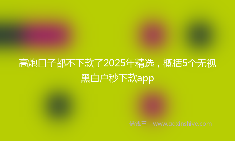 高炮口子都不下款了2025年精选，概括5个无视黑白户秒下款app