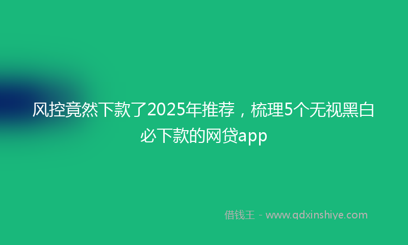 风控竟然下款了2025年推荐，梳理5个无视黑白必下款的网贷app