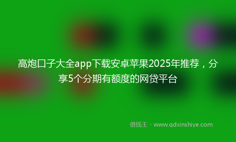 高炮口子大全app下载安卓苹果2025年推荐，分享5个分期有额度的网贷平台