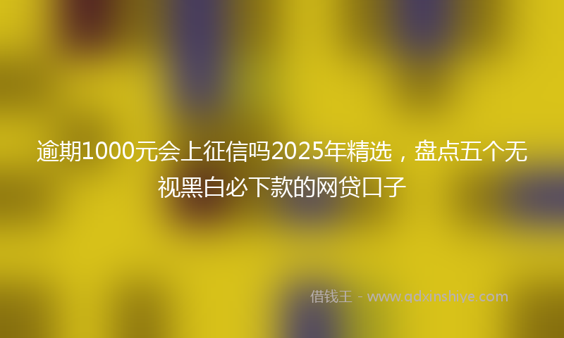 逾期1000元会上征信吗2025年精选，盘点五个无视黑白必下款的网贷口子